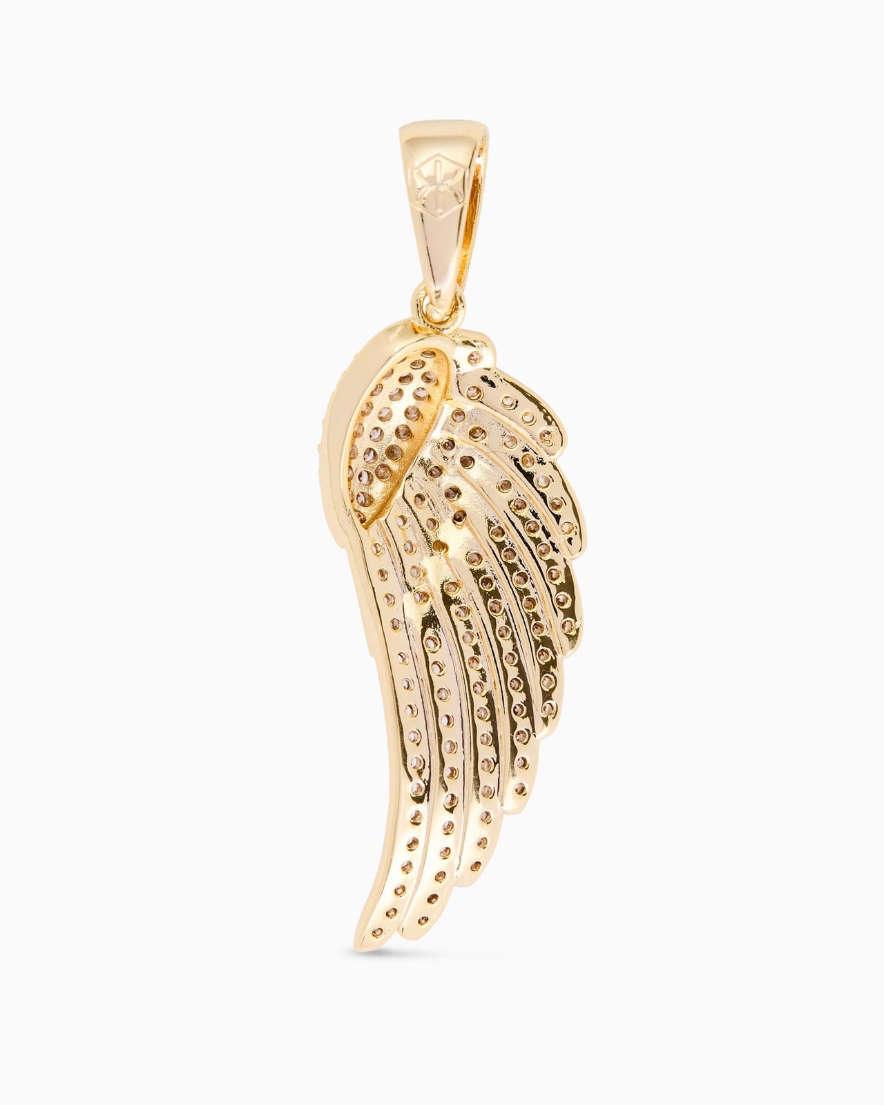 Wing Pendant (Gold) Iced