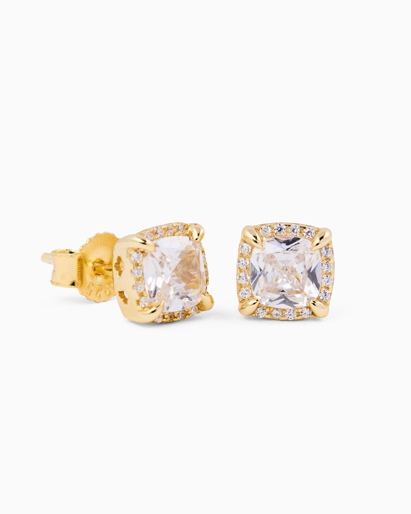 Stud Earrings (Gold) Iced