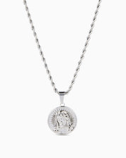 Jesus Pendant & Rope (Silver)