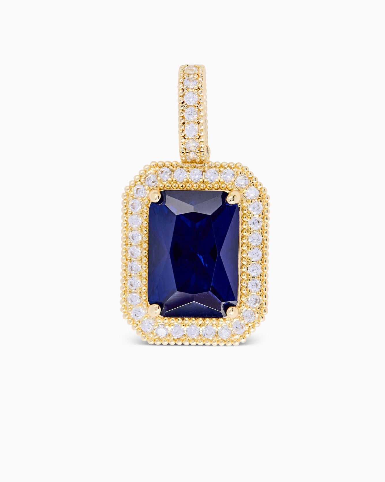 Sapphire Pendant (Gold) Iced