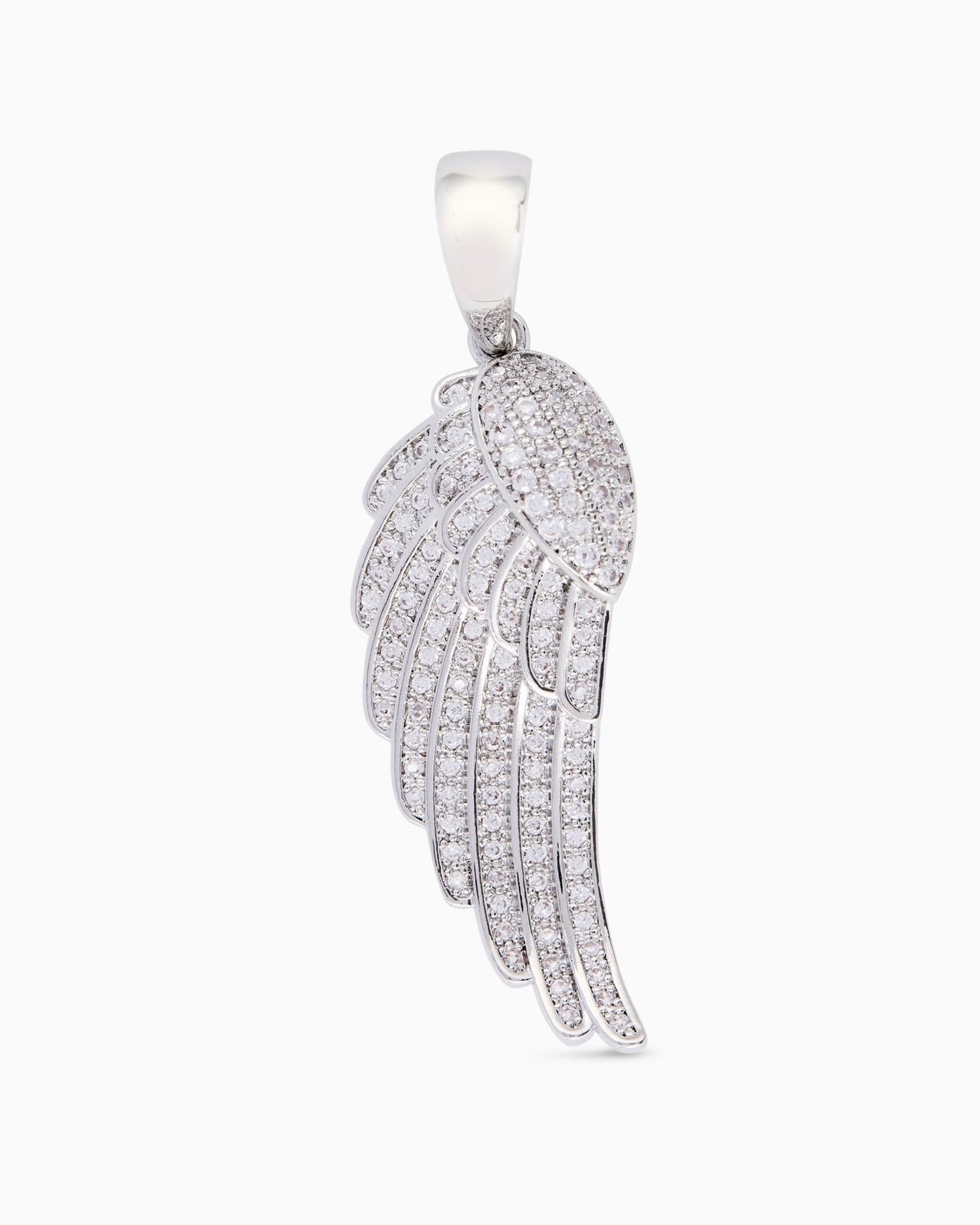 Wing Pendant (Silver) Iced