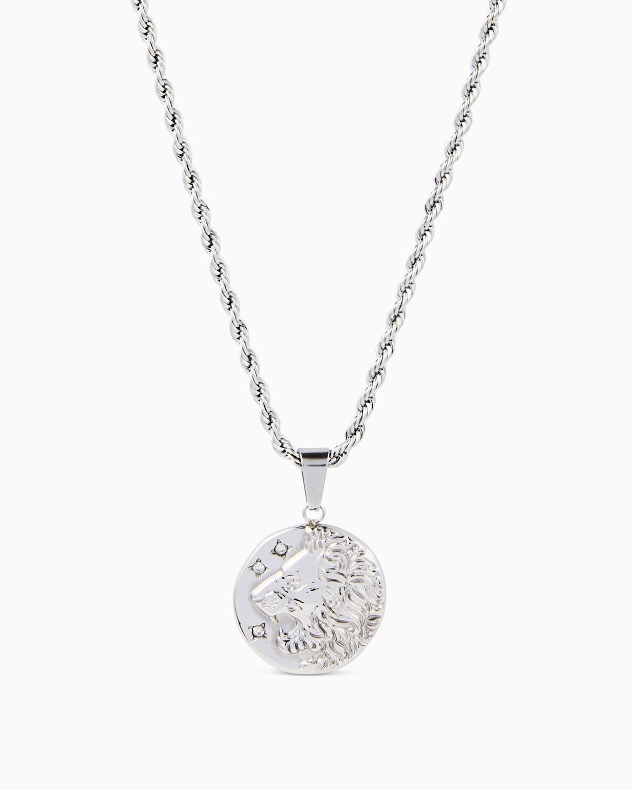 Lion Pendant & Chain (Silver)