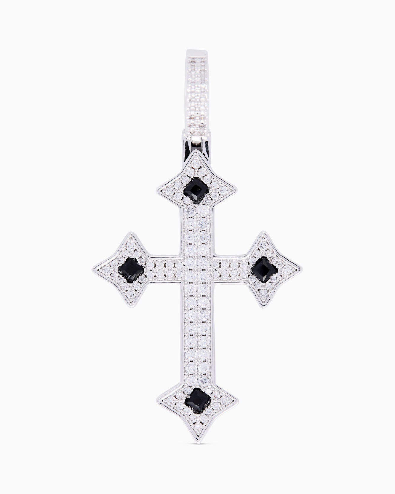 Iced Cross Onyx (Silver)