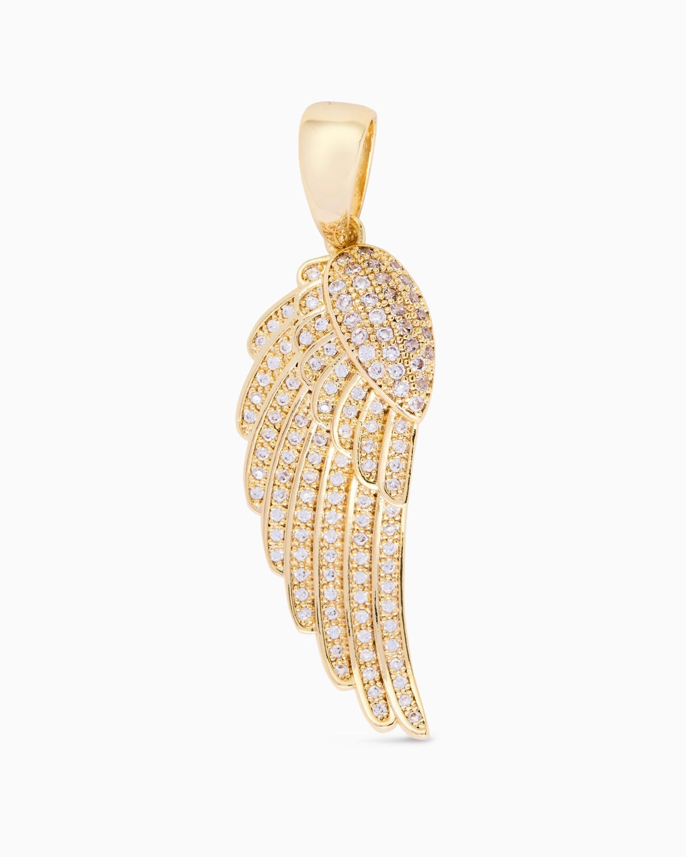 Wing Pendant (Gold) Iced