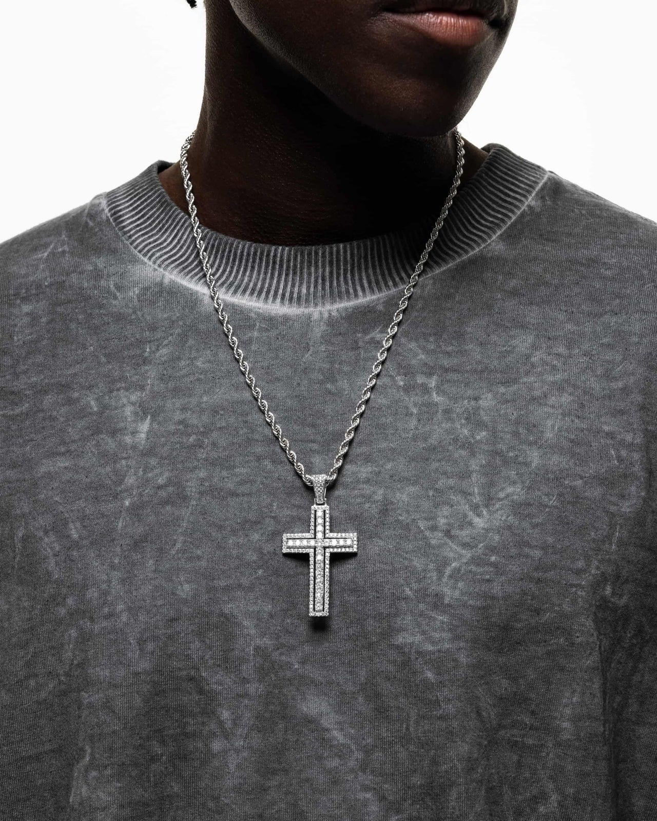 Double Iced Cross (Silver)
