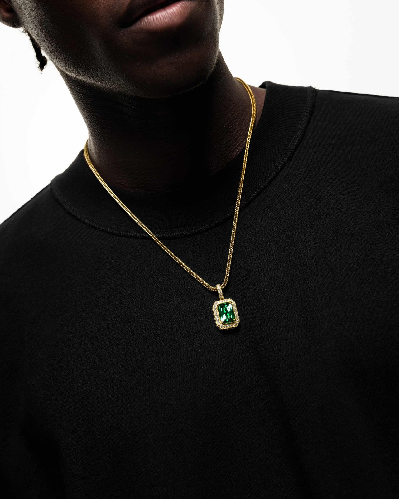 Emerald Pendant (Gold) Iced