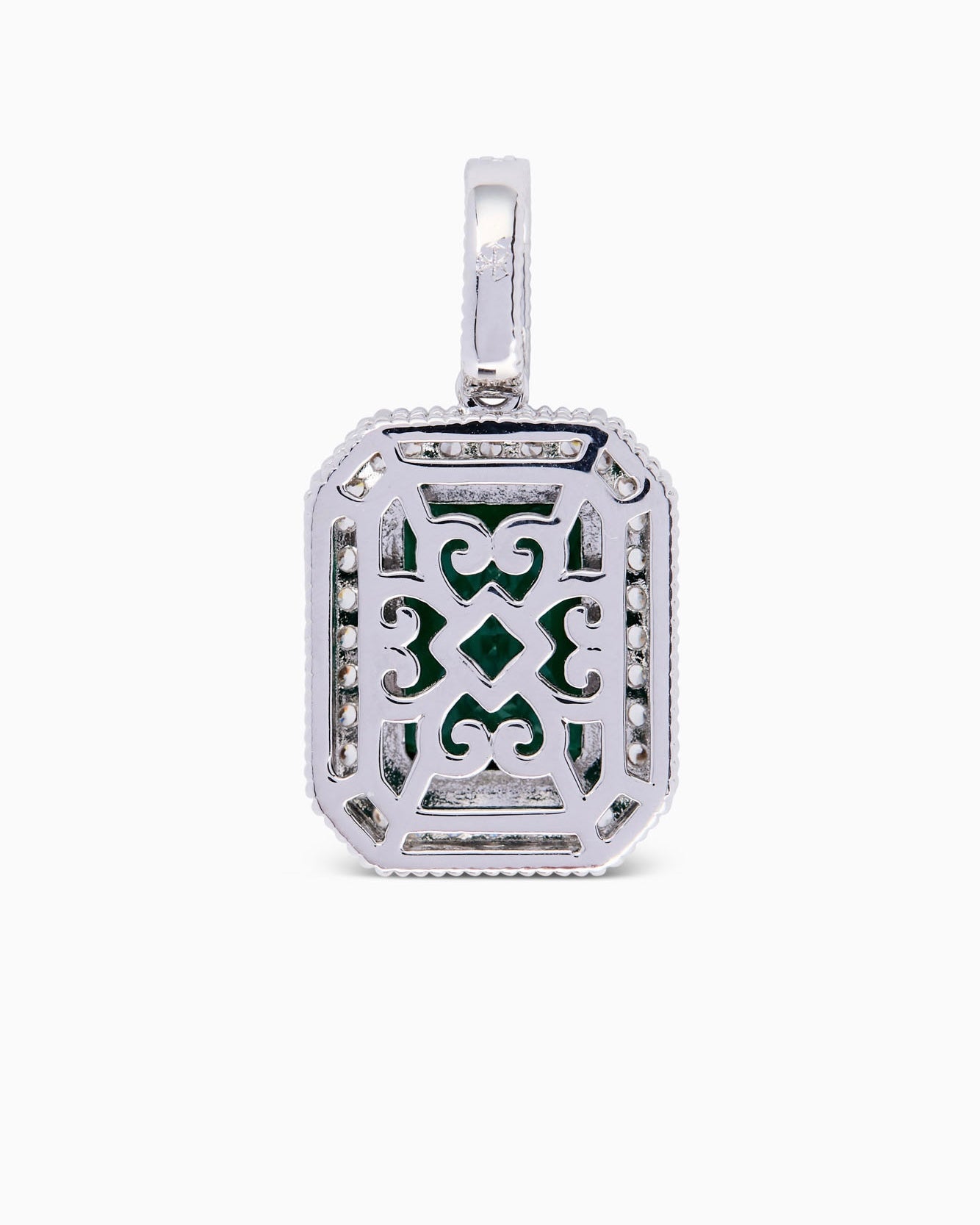 Emerald Pendant (Silver) Iced