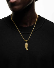 Wing Pendant (Gold) Iced