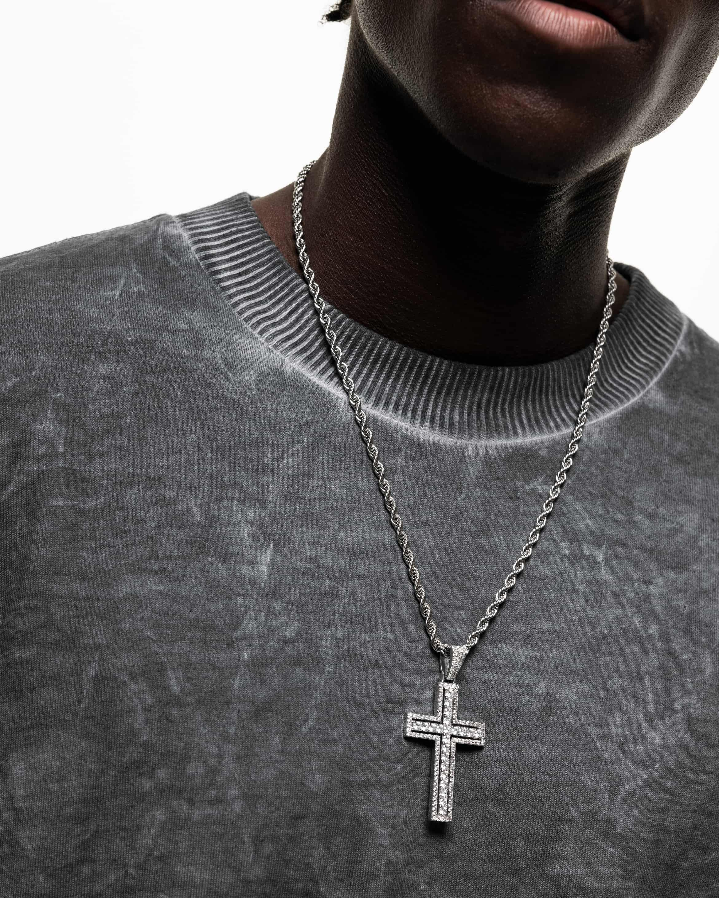 Double Iced Cross (Silver)