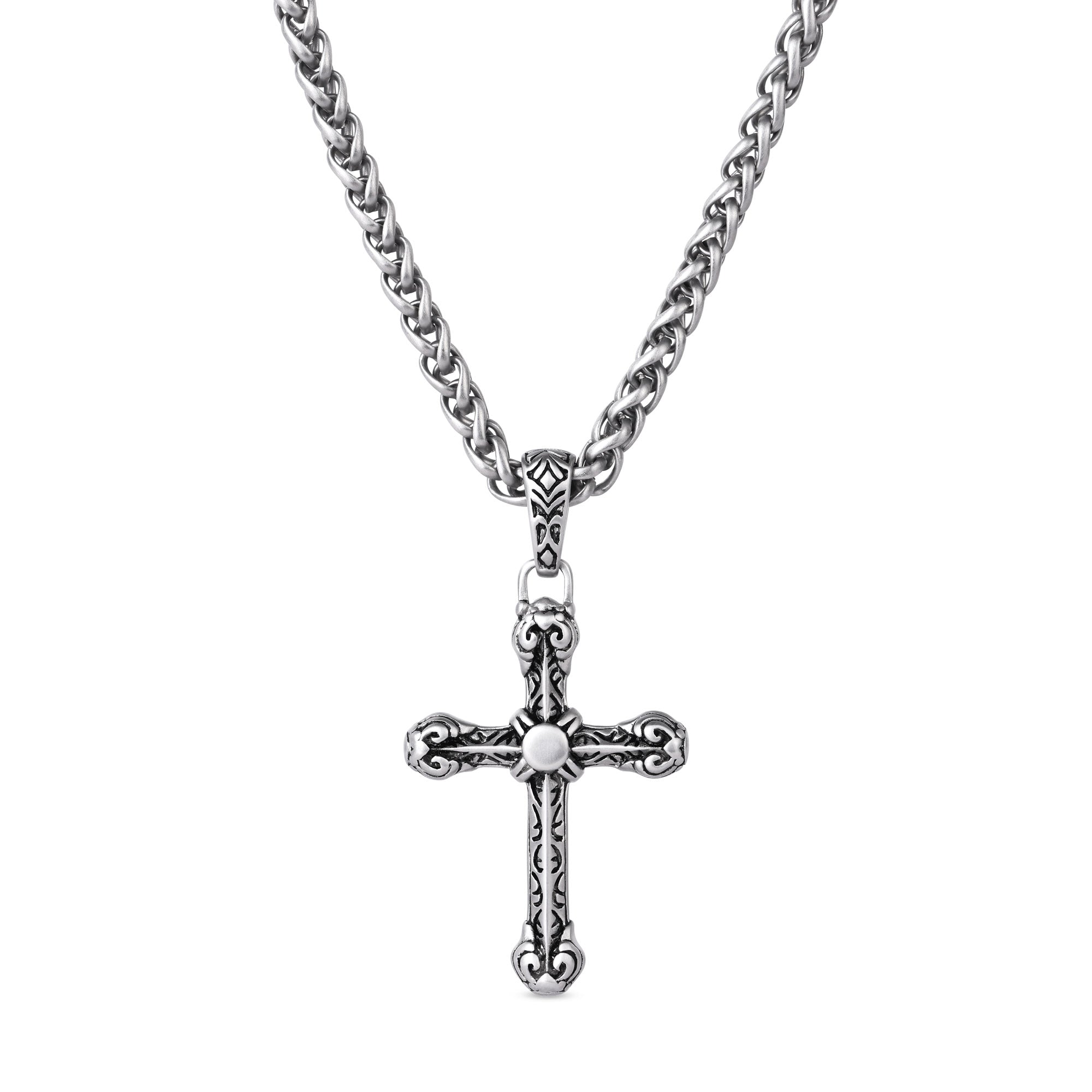 Cross Pendant & Chain (Silver)