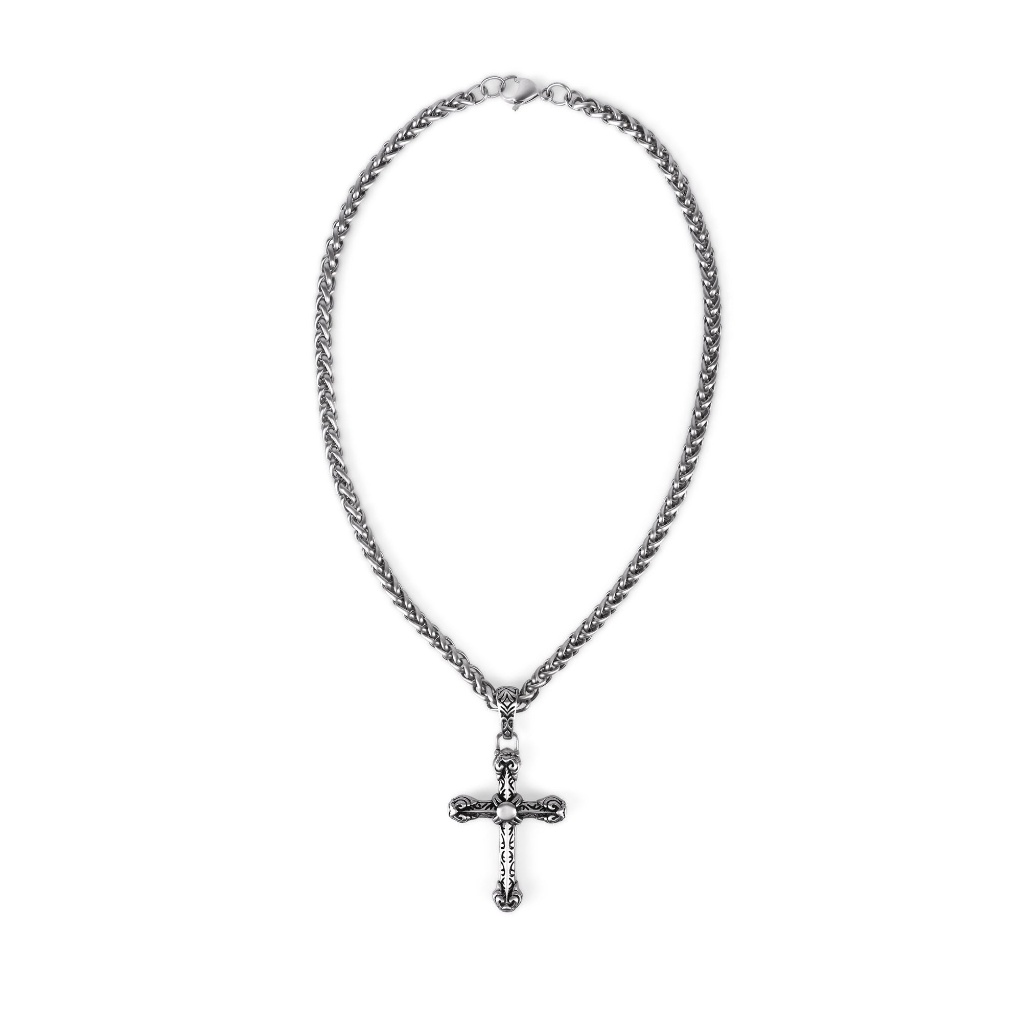 Cross Pendant & Chain (Silver)